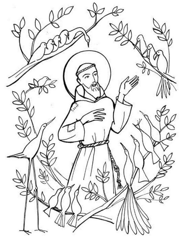 St. Francis of Assisi Coloring pages for Catholic Kids - family holiday
