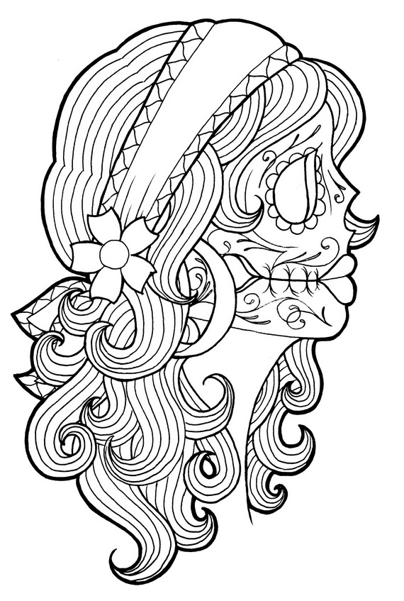 day of the dead flowers coloring pages - photo #45
