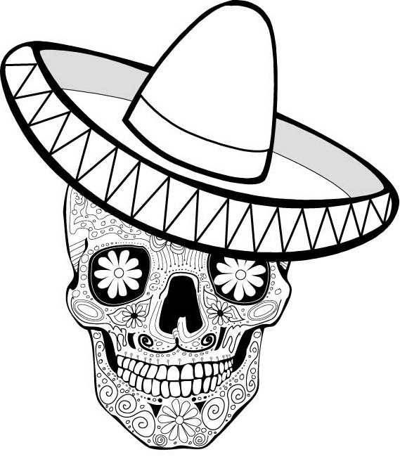 day of the dead skeleton coloring pages - photo #24