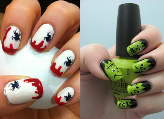 50 Simple, Easy, Spooky & Scary Halloween Nail Art Designs ...
