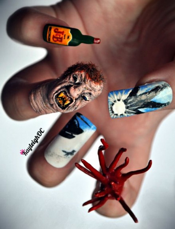 50 Simple, Easy, Spooky & Scary Halloween Nail Art Designs ...