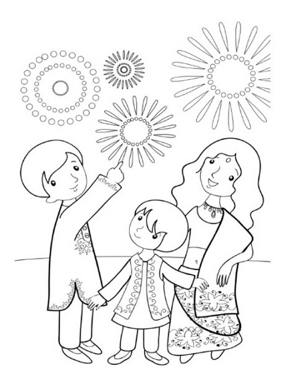 Diwali Colouring Pages - family holiday.net/guide to family holidays on