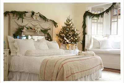 Elegant Interior Theme Christmas Bedroom Decorating Ideas
