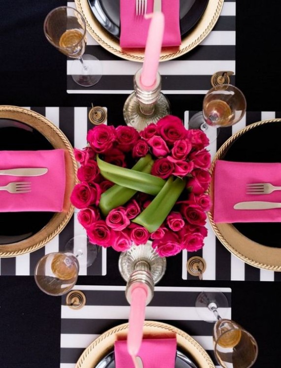 Pink-and-Black-Modern-Tablescape