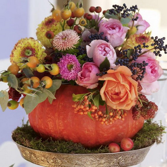 Cool Fall Flower Centerpiece and Flower Table  (26)
