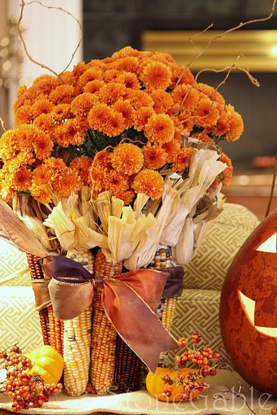 Cool Fall Flower Centerpiece and Flower Table  (53)