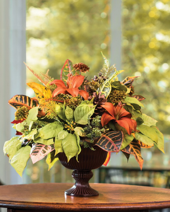Cool Fall Flower Centerpiece and Flower Table  (67)