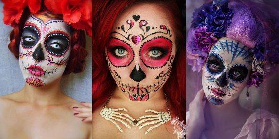50 Halloween Best Calaveras Makeup Sugar Skull Ideas for Women (14)
