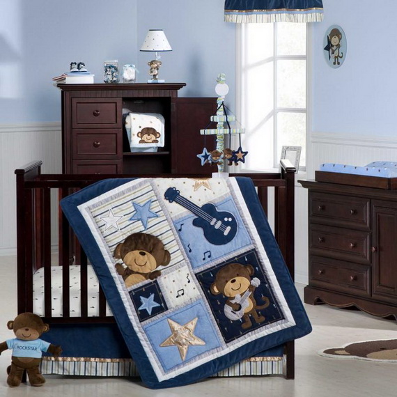 Monkey Baby Crib Bedding Theme and Design Ideas _38