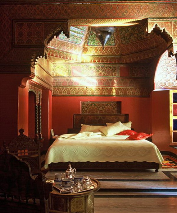 Stunning King Moroccan Bedroom Design Red Interior Classic Accen
