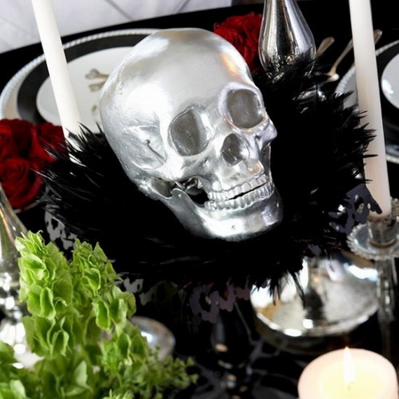 Whimsical Spooky Halloween Table Decoration Wedding Ideas _12