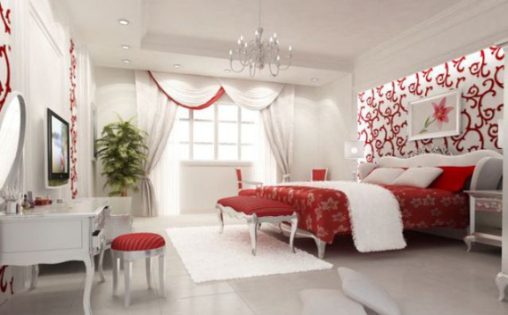 Hot Valentine Room Designs in Rich and Energetic Red Colors   (20)