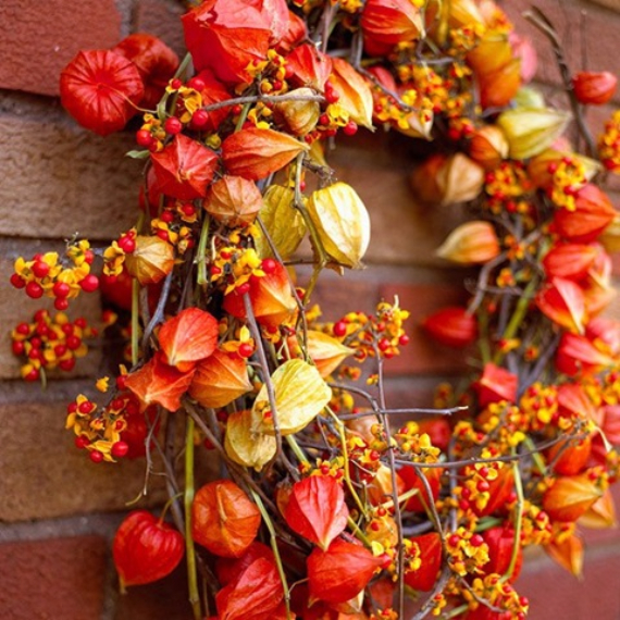 Cool Orange Fall &Thanksgiving Decorating Ideas with Chinese Lanterns  (10)