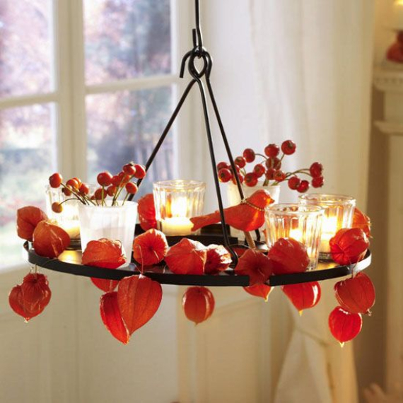Cool Orange Fall &Thanksgiving Decorating Ideas with Chinese Lanterns  (2)