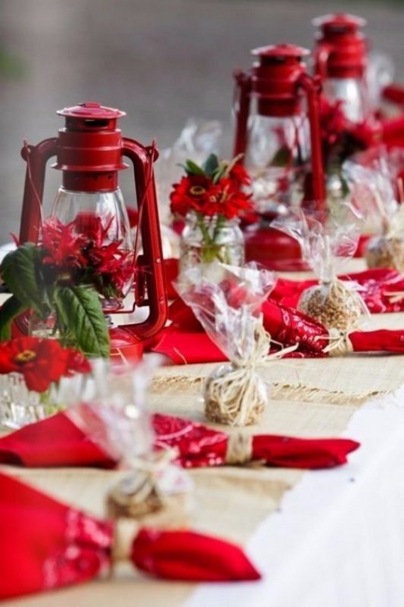 Christmas Dining Table Decor In Red And White (12)