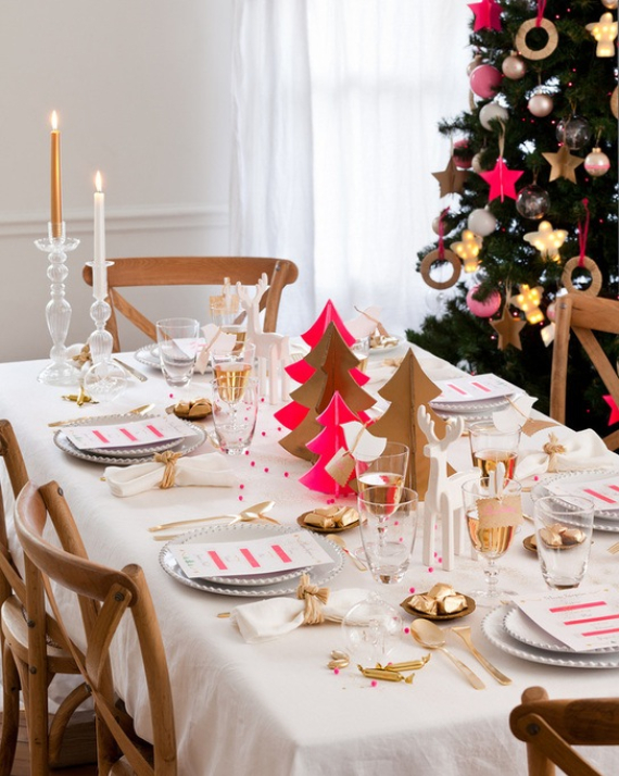 Fairy Dining Christmas Decor In Pink And Gold  (3)