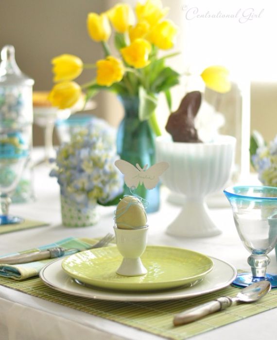 Creative Easter Table Setting Ideas In Blue And White (3)