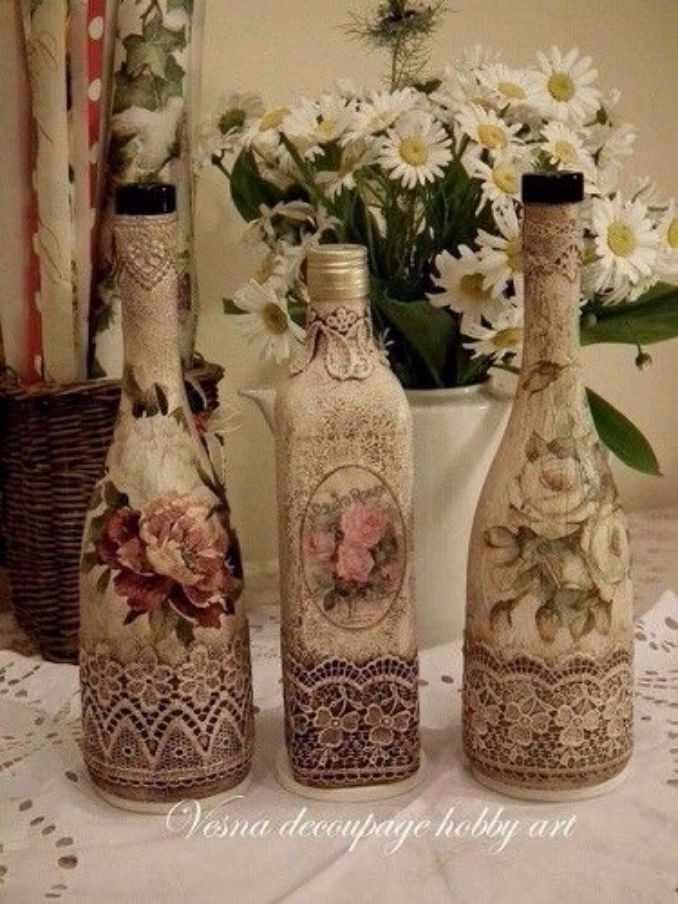 decorate Glass bottles with Decoupage (11)