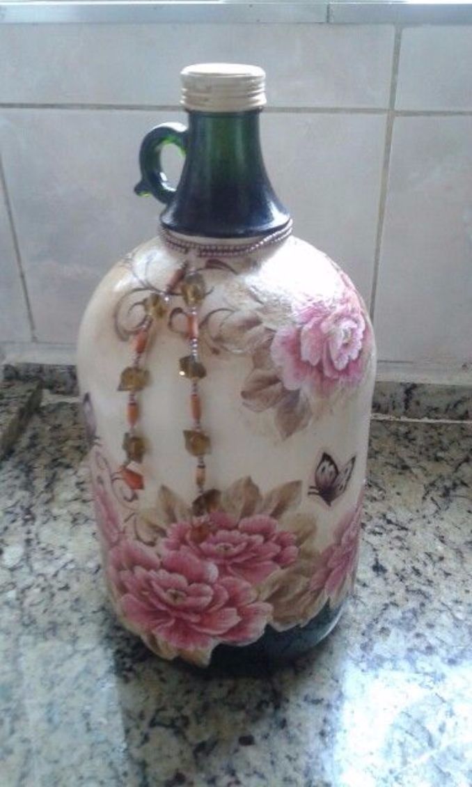 decorate Glass bottles with Decoupage (14)