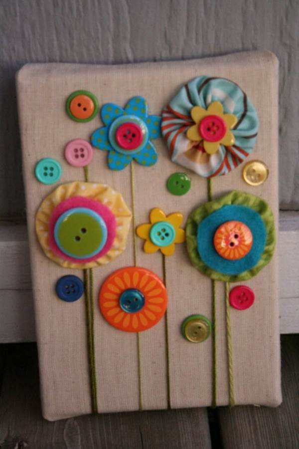 Creative DIY Craft Decorating Ideas Using Colorful Buttons (33)
