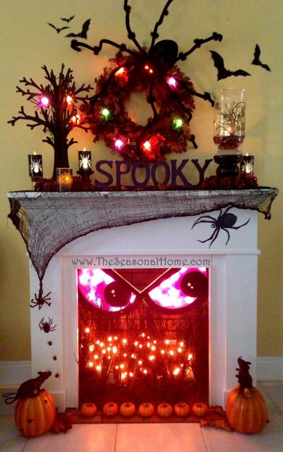 _ndoor-halloween-decorations-ideas-Spooky Fireplace