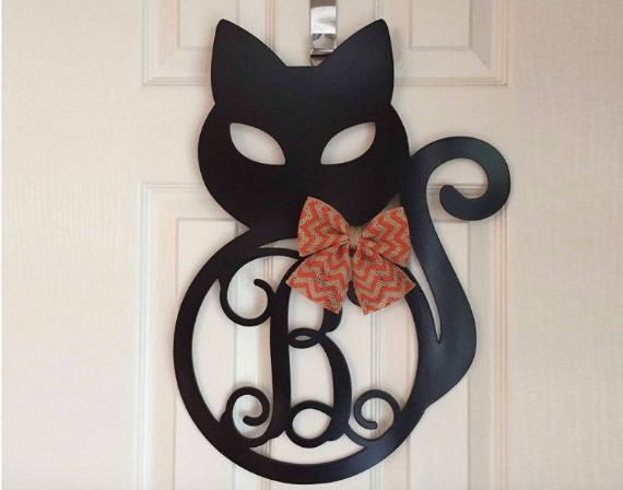 Blact Cat Halloween Wreath (1)