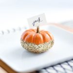 Glittery Mini Pumpkins-place-cards