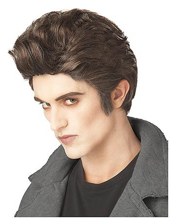 A person with styled, voluminous dark hair and a pale complexion gazes intensely sideways. Wearing a gray jacket, they evoke a mysterious, dramatic tone.