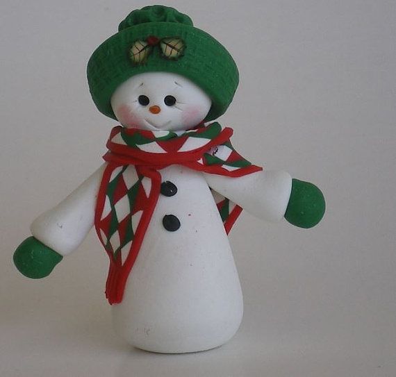 Polymer Clay Snowman for   Christmas Holiday_01