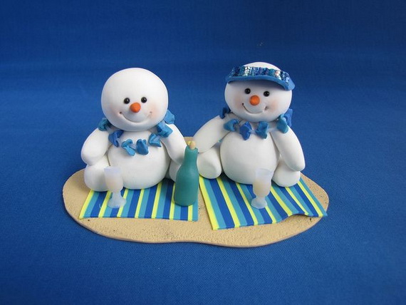 Polymer Clay Snowman for   Christmas Holiday_07