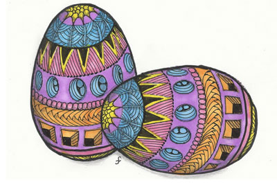 Easter  Holiday Eggs Coloring Pages For Kids.