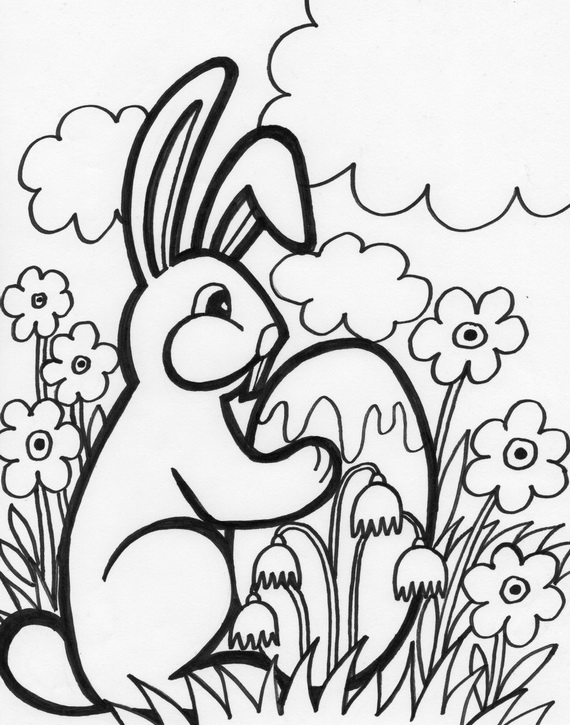 Easter Bunny Coloring Pages For Kids - family holiday.net/guide to ...