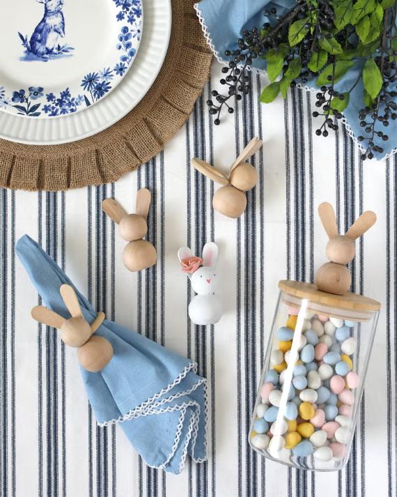 Wood Bead Easter Bunnies