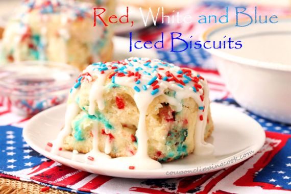 Red, White and Blue Iced-biscuit