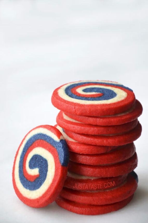 pinwheel-Red, White and Blue Cookies