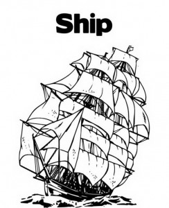 Columbus Day Ships Coloring Pages