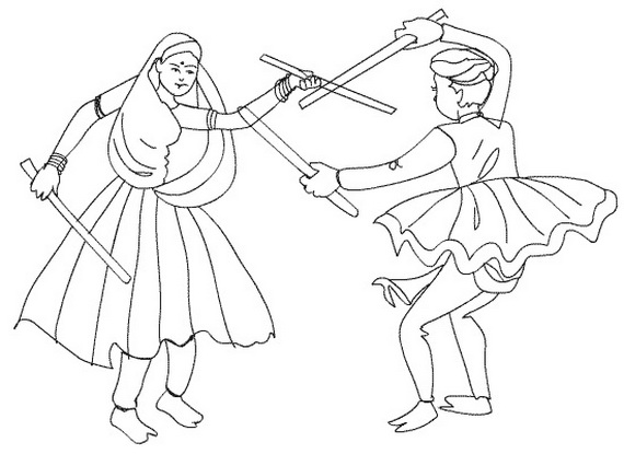 Navratri and Dussehra   festival coloring pages