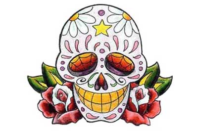 Sugar Skull Tattoos for Halloween /Day of the Dead