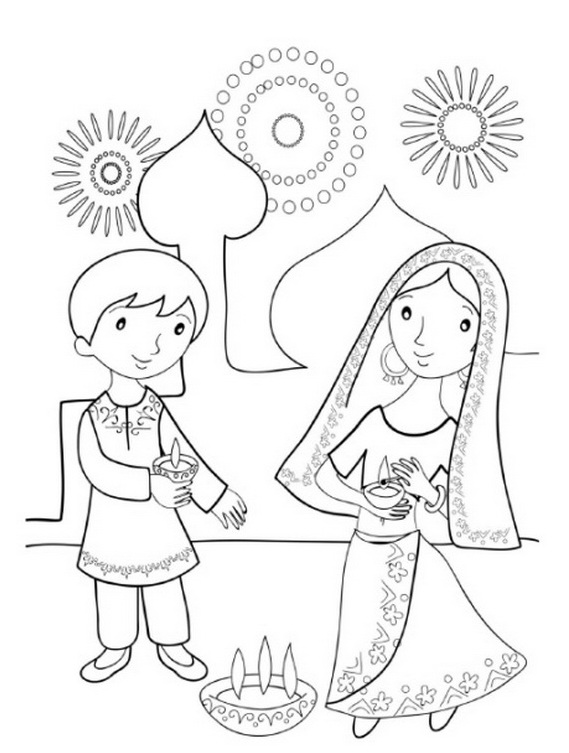 Diwali Colouring Pages