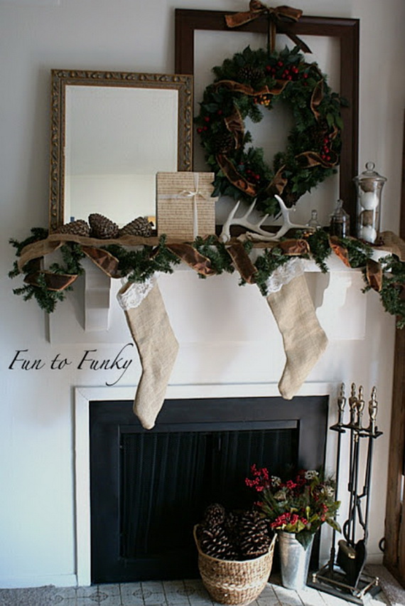 Inspiring Holiday Fireplace Mantel Decorating Ideas_49
