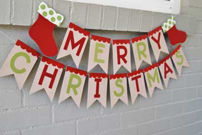 Personalized Homemade Garland Christmas Banners ideas