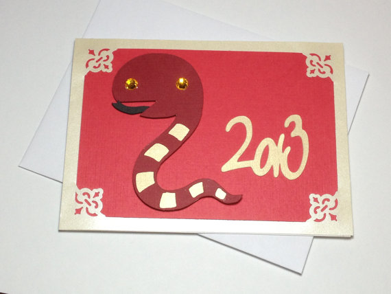 Lunar Chinese New Year 2013 Greetings Holiday Cards Year of the Snake _45