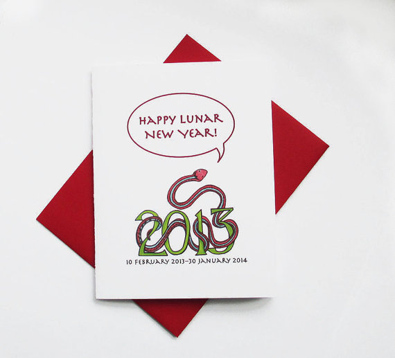 Lunar Chinese New Year 2013 Greetings Holiday Cards Year of the Snake _49