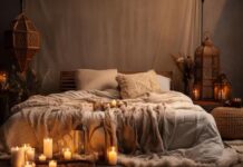 Beautiful and Romantic Candle Decorations for Valentine’s Day bedroom-boho-decor-with-candles-