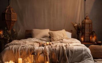 Beautiful and Romantic Candle Decorations for Valentine’s Day bedroom-boho-decor-with-candles-