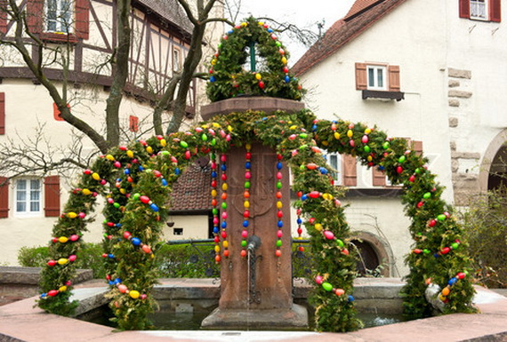 traditional german easter eggs outdoor decoration