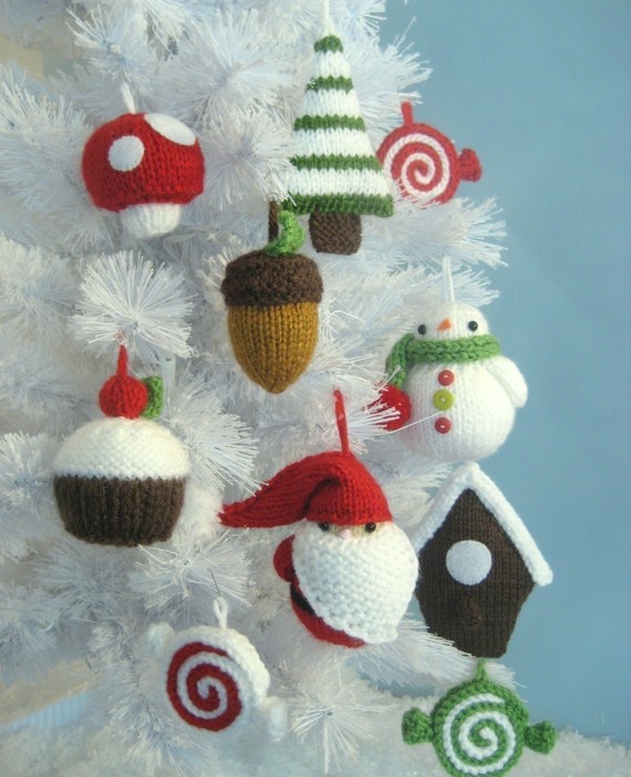 Christmas Decor – Knit Christmas Tree Ornament craft ideas.   (15)