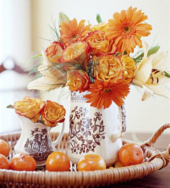 Cool Fall Flower Centerpiece and Flower Table  (34)