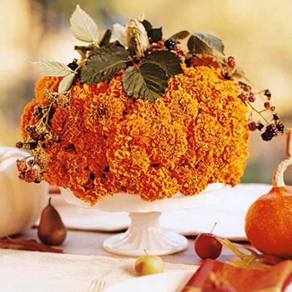 Cool Fall Flower Centerpiece and Flower Table  (36)