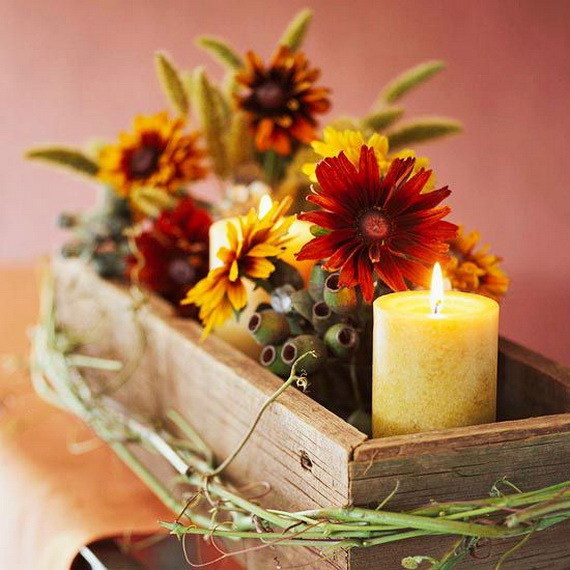 Cool Fall Flower Centerpiece and Flower Table  (41)